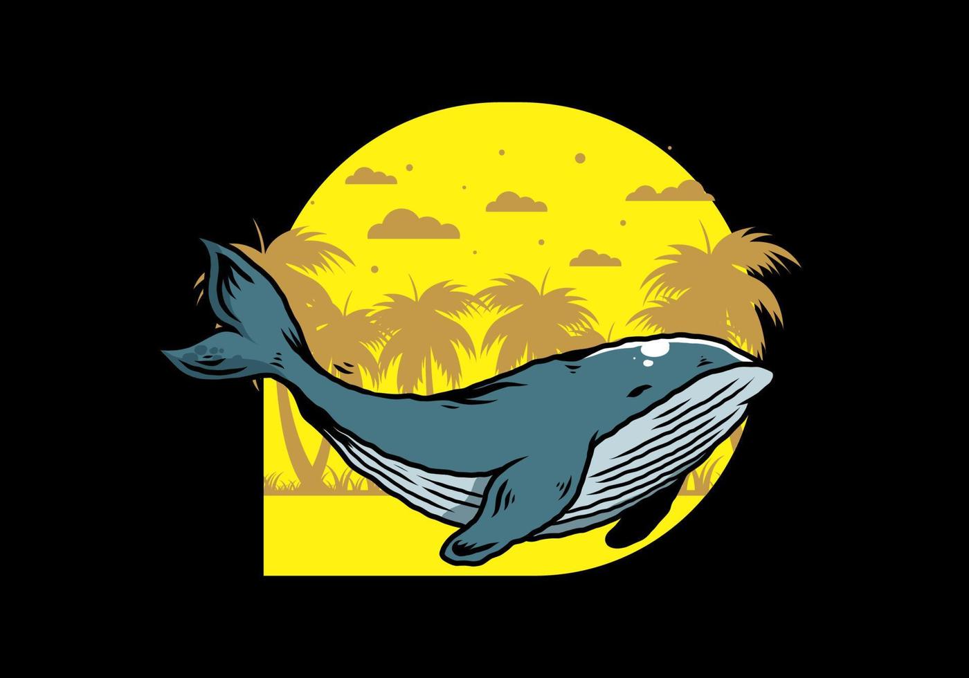 The big whale of ocean illustration vector