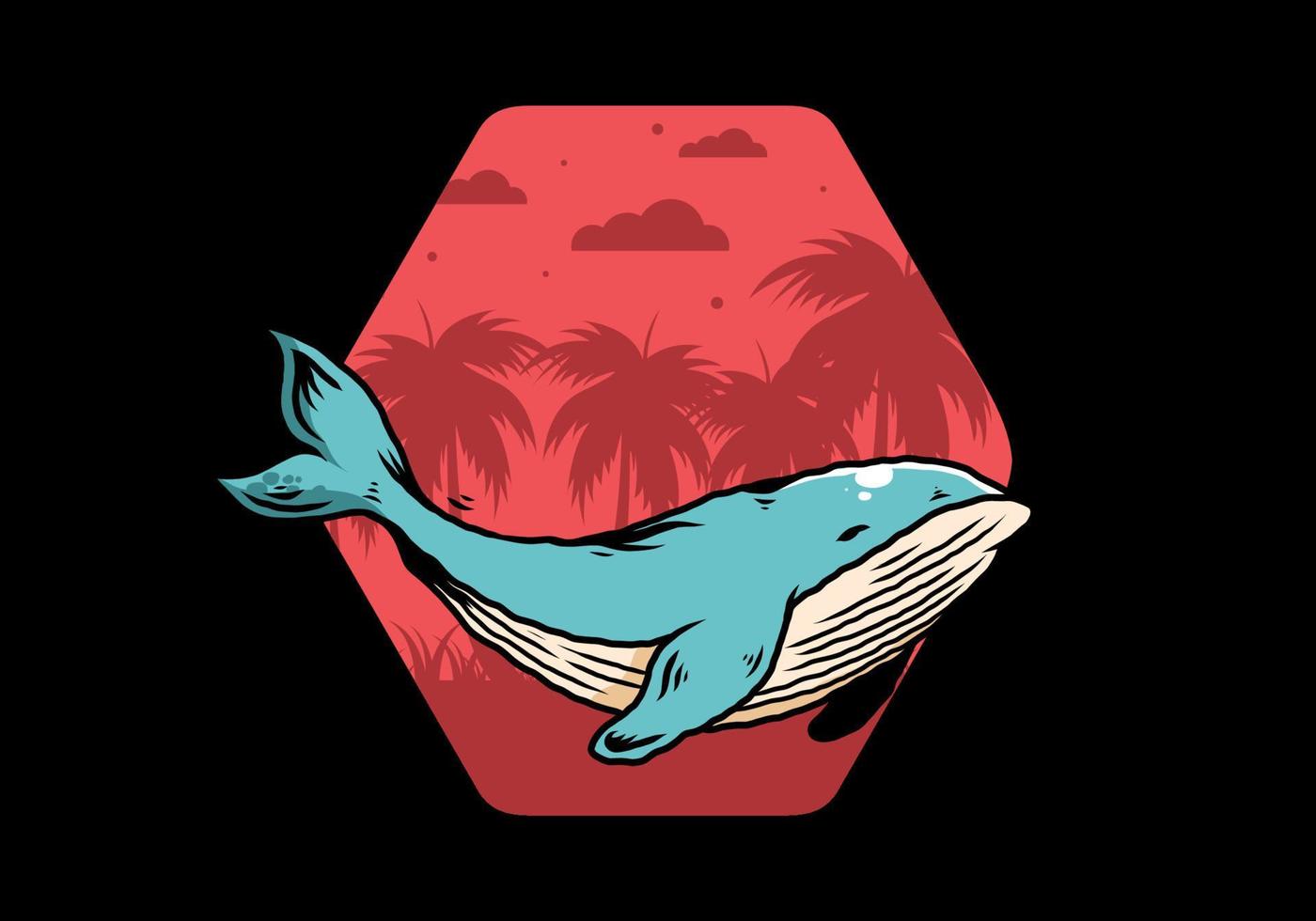 The big whale of ocean illustration vector