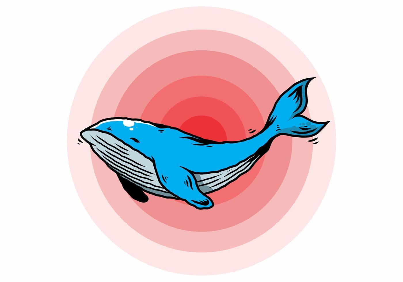 The big whale of ocean illustration vector