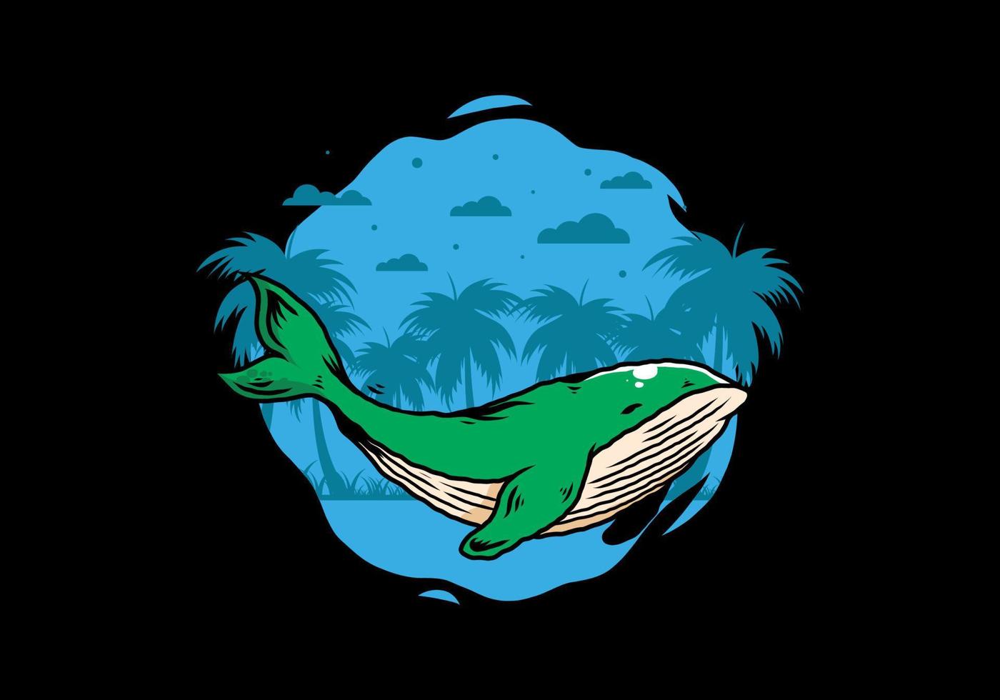 The big whale of ocean illustration vector