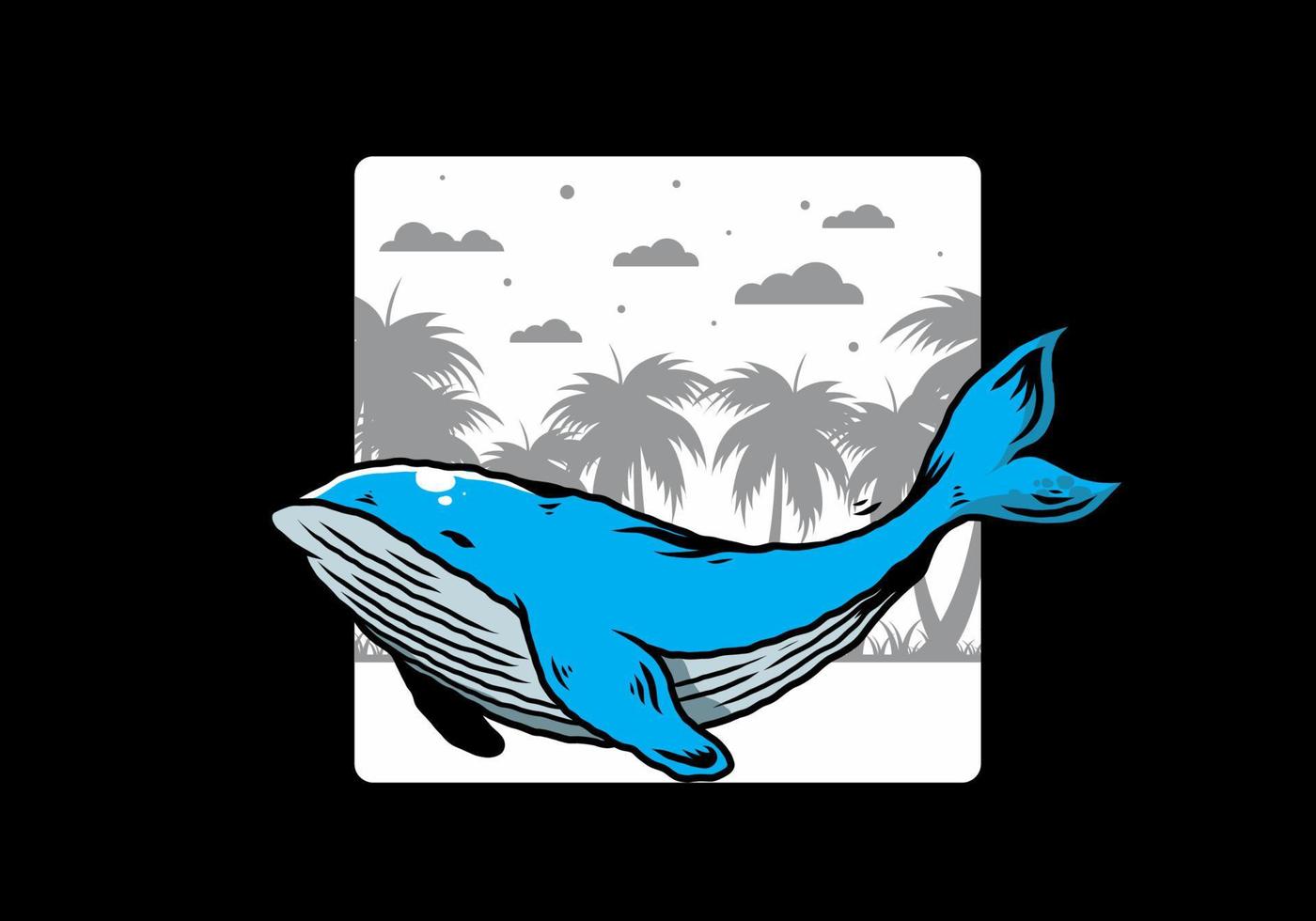 The big whale of ocean illustration vector
