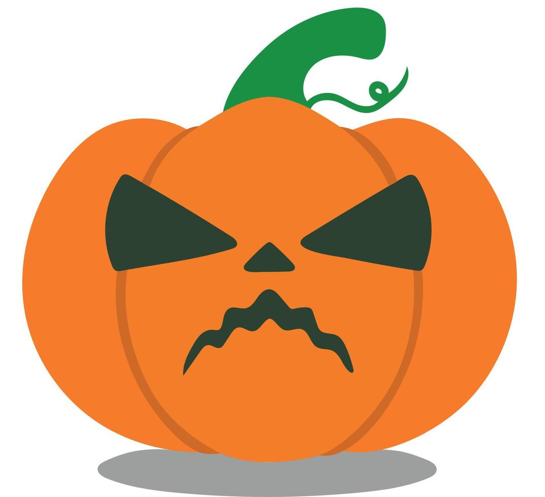 Angry halloween pumpkin. Vector illustration isolated on white background and can be used as design element for decorating sites of clothing and accessories