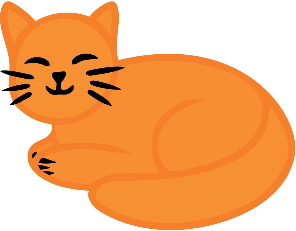 Cute ginger kitten is sleeping. White background. Vector illustration can be used for various menu posters banners