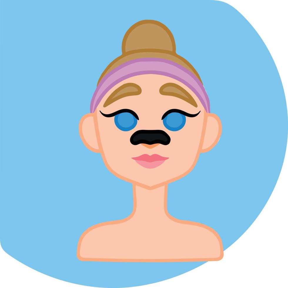 A special nasal patch to remove blackheads and cleanse the skin. Vector illustration