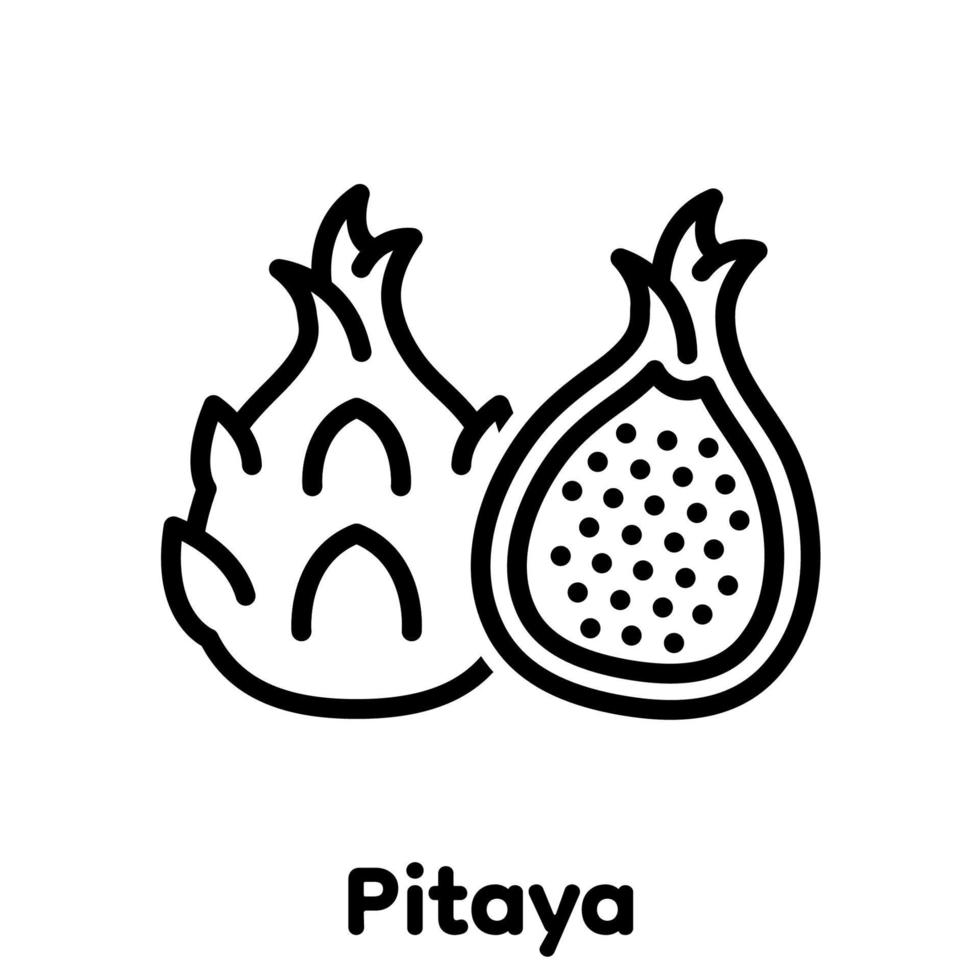 Dragon fruit linear icon, Vector, Illustration. vector