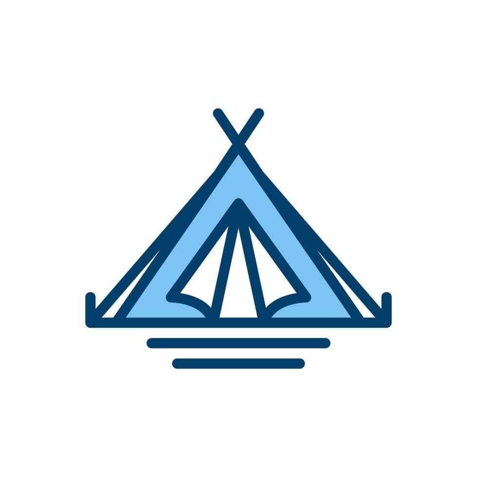 Tent line icon. linear style sign for mobile concept and web design. Outline vector icon. Symbol, logo illustration. Vector graphic