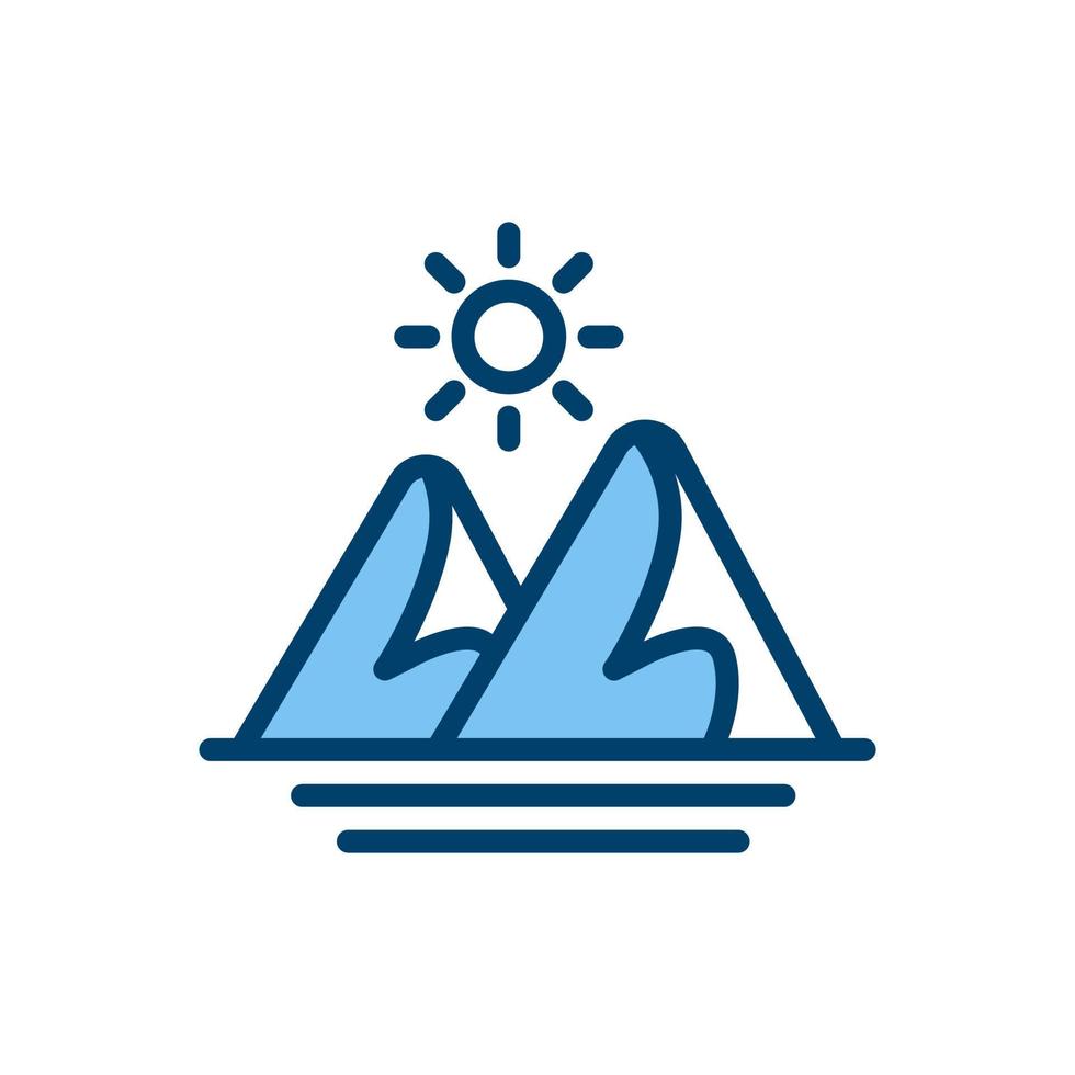 Mountain line icon. linear style sign for mobile concept and web design. Outline vector icon. Symbol, logo illustration. Vector graphic