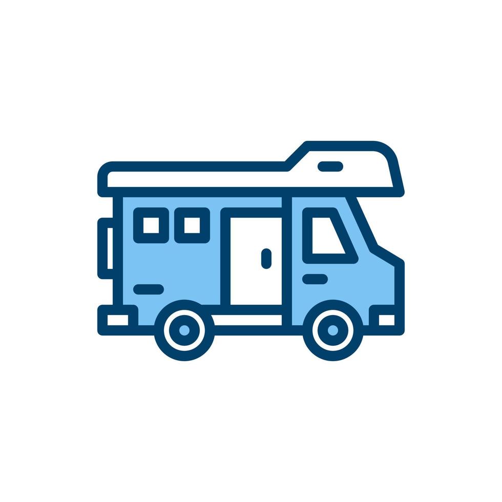 icono de línea de autocaravana. signo de estilo lineal para concepto móvil y diseño web. icono de vector de contorno. símbolo, ilustración de logotipo. gráfico vectorial