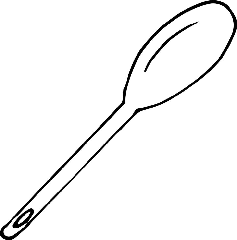 spoon icon, sticker. sketch hand drawn doodle style. , minimalism, monochrome dishes cooking food vector