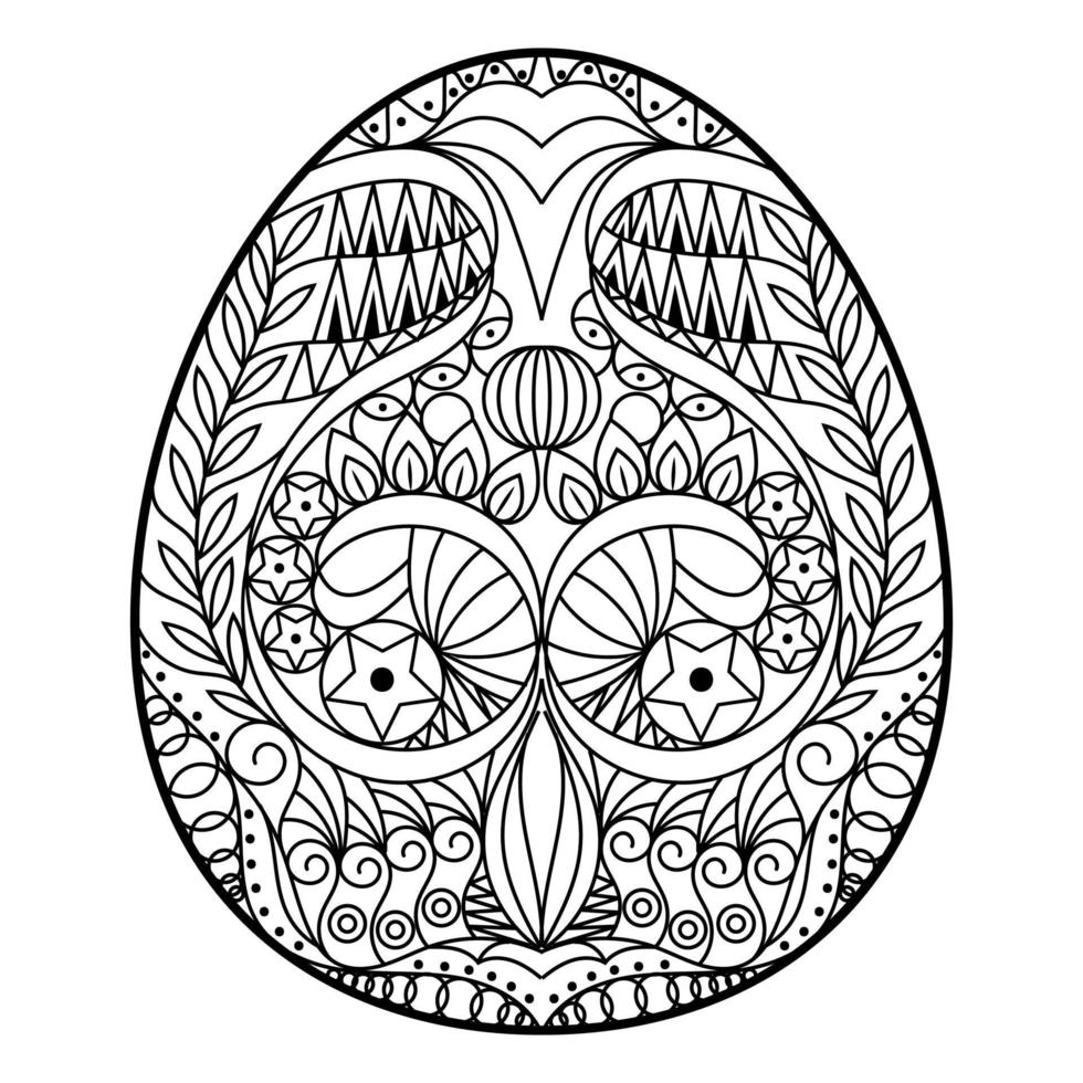 Beautiful Face florals, Mandala, jungle for adults coloring book page vector