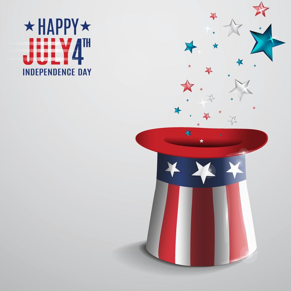 Uncle Sam 4th July Hat Independence Day Design vector