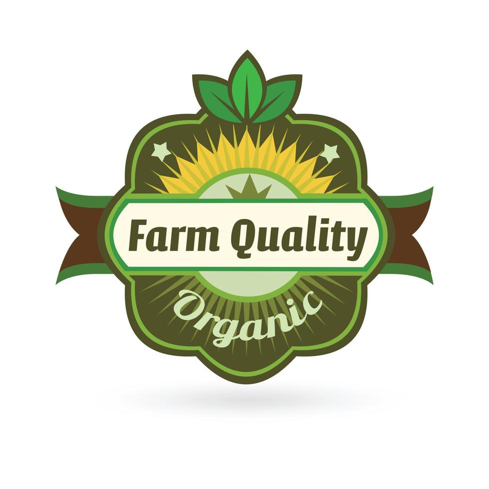 a label emblem logo image for ecology natural organic farm environment purpose in green purposes vector