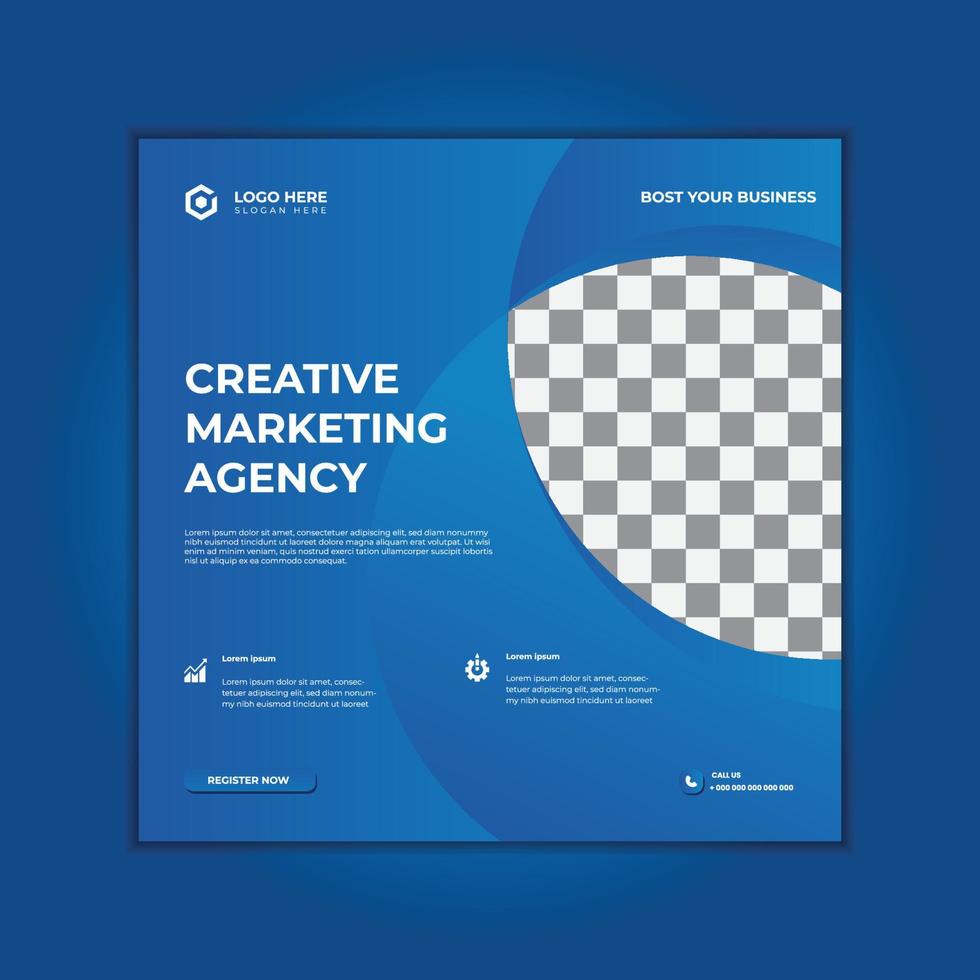 Digital marketing agency and corporate social media post and banner template design vector