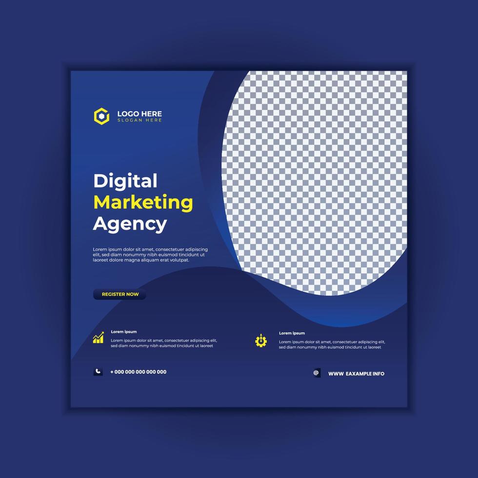 Digital marketing agency and corporate social media post and banner template design vector