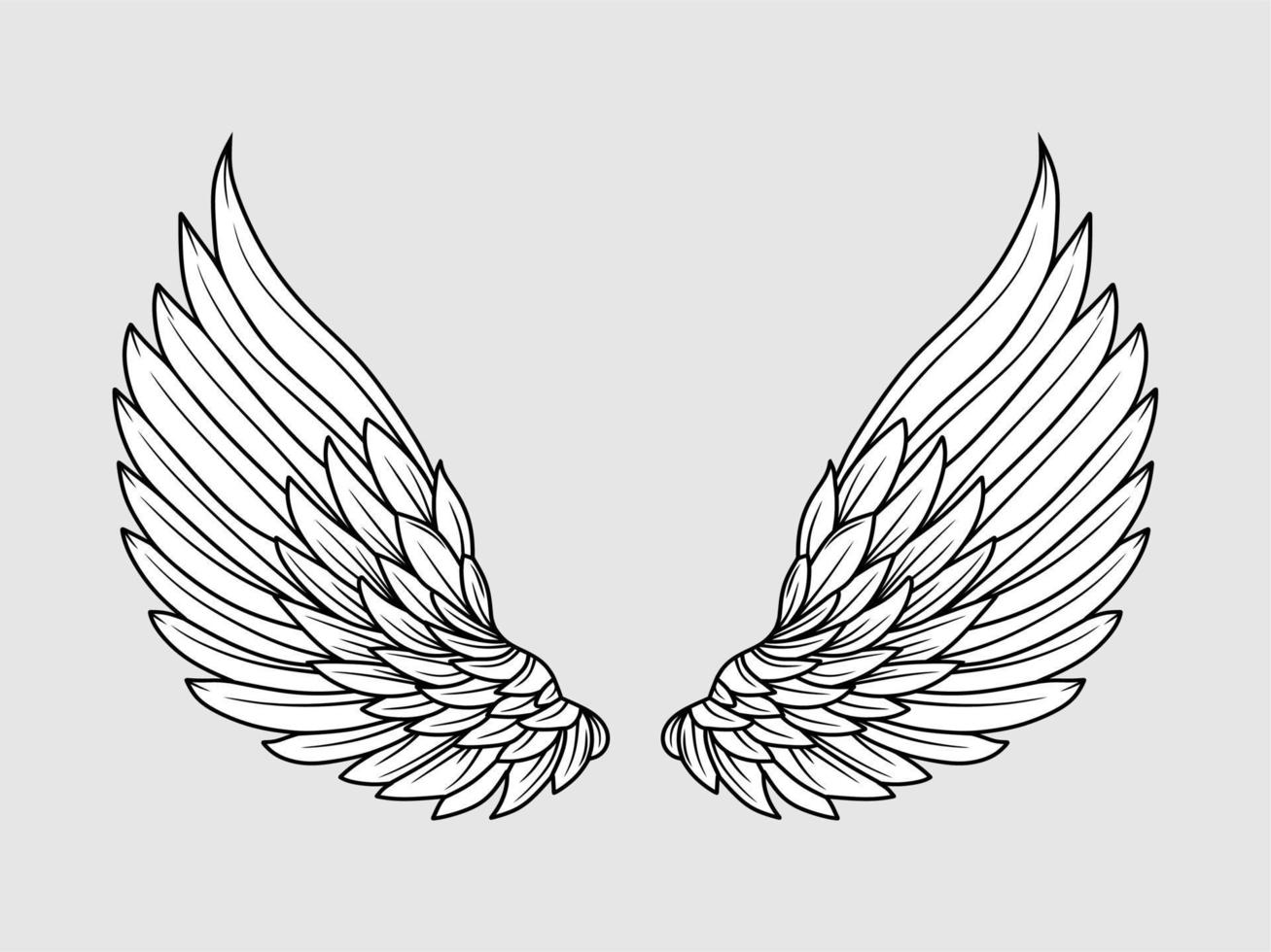 angel wings symbol vector illustration isolated on gray background 8545333  Vector Art at Vecteezy