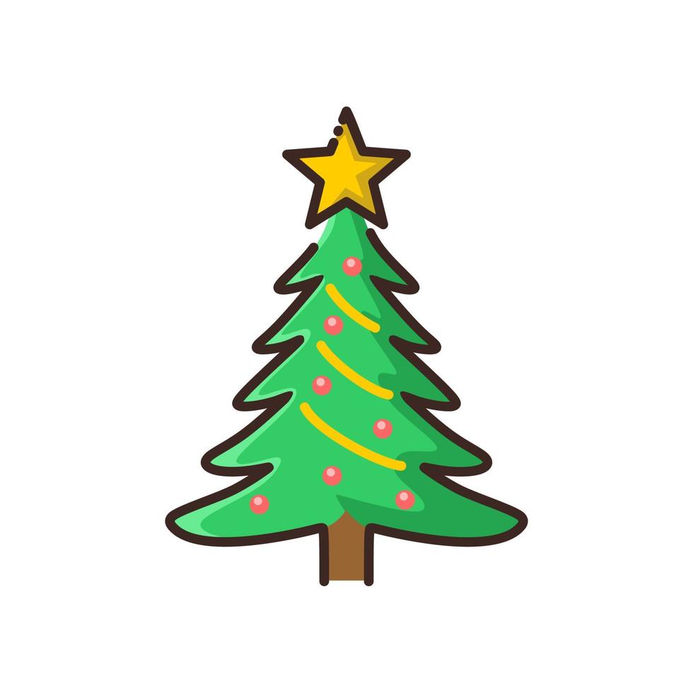 árbol de navidad con vector de icono de estrella,