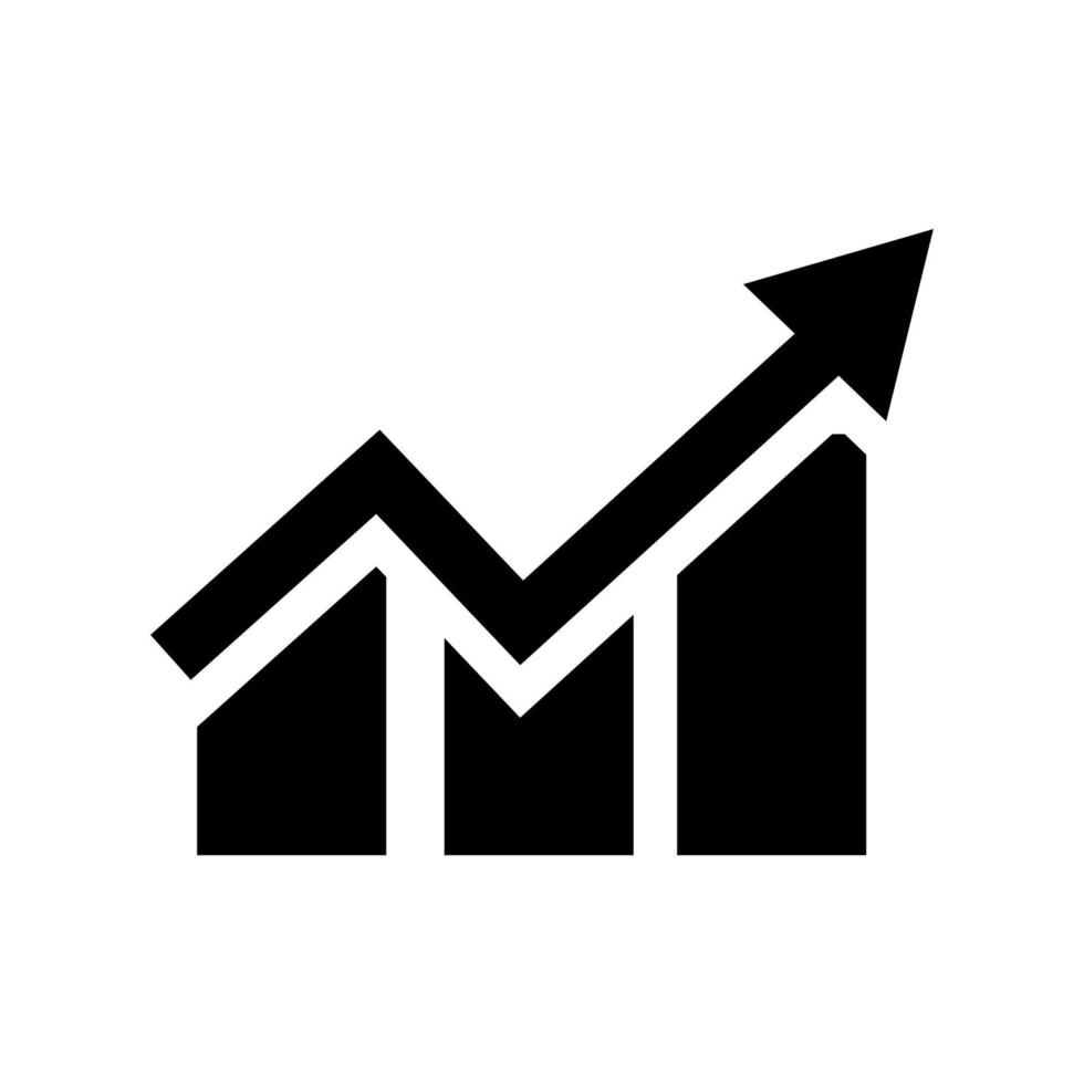 Vector growing graph icon