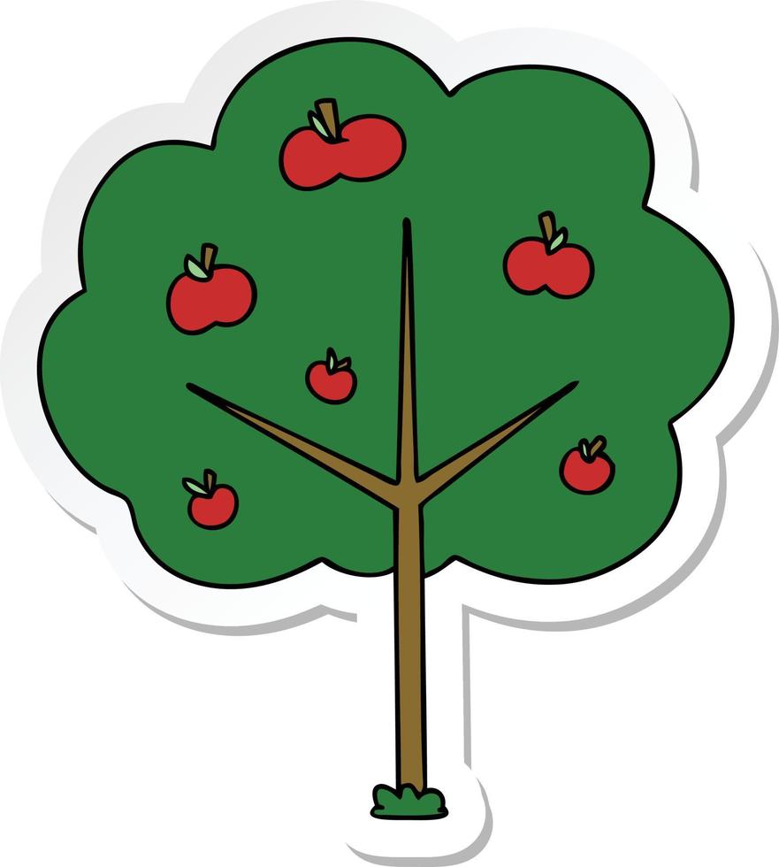 sticker of a quirky hand drawn cartoon tree vector