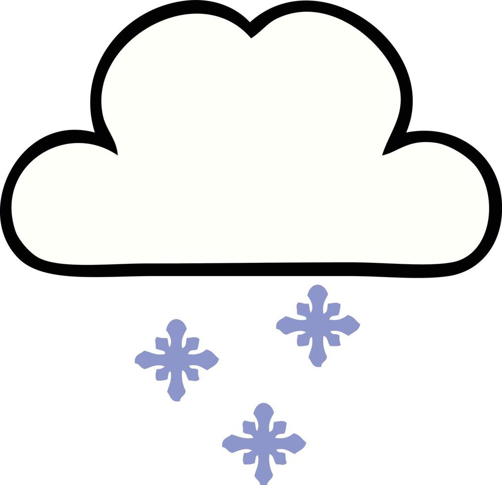 linda nube de nieve de dibujos animados vector