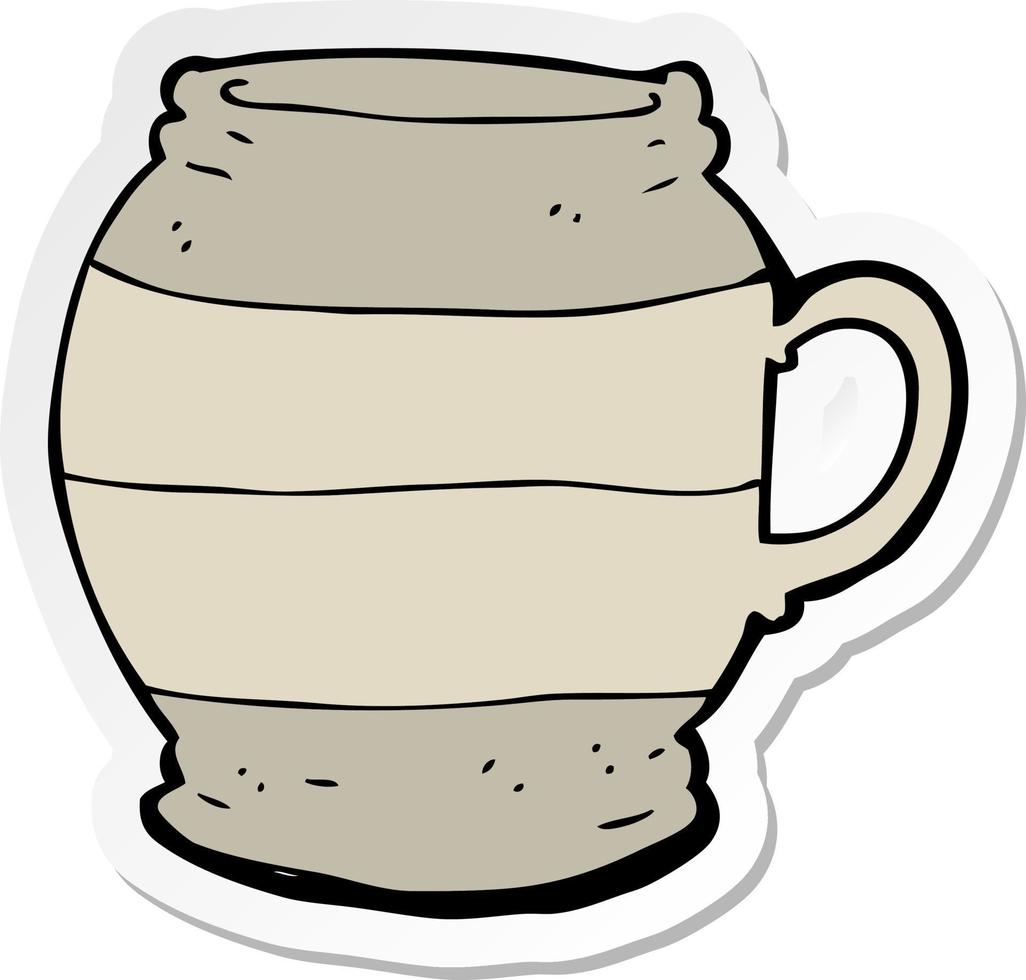 pegatina de una taza grande de dibujos animados vector