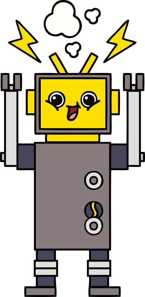 cute cartoon robot vector