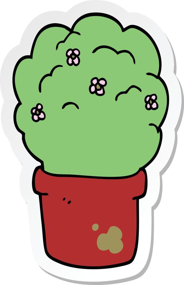 sticker of a cartoon shrub vector