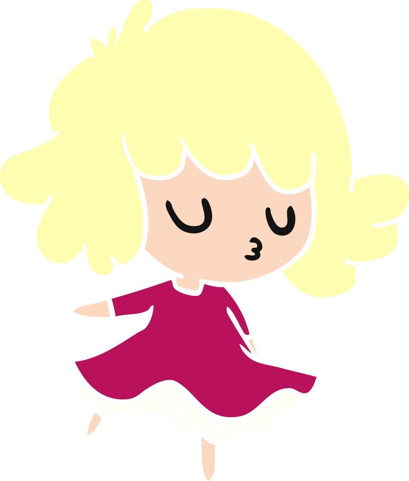 caricatura, de, un, lindo, kawaii, niña vector