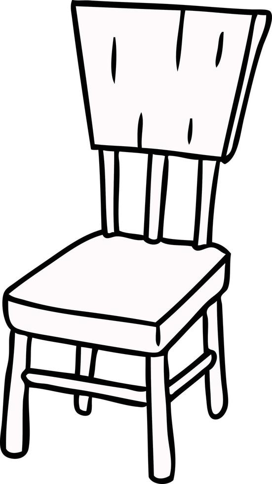 caricatura, garabato, de, un, silla de madera vector