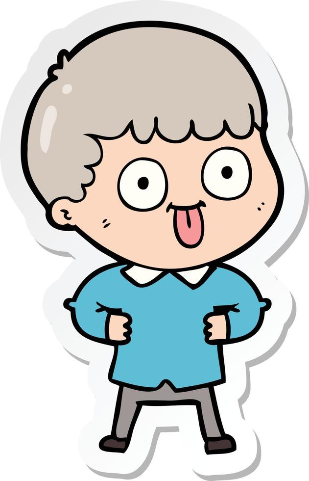 sticker of a cartoon man staring vector