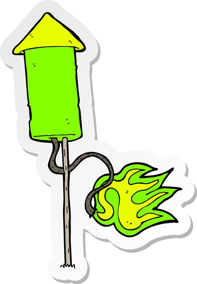 sticker of a cartoon firework vector