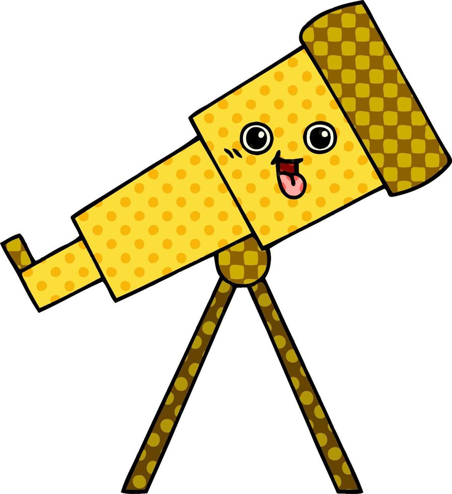 comic book style cartoon telescope vector