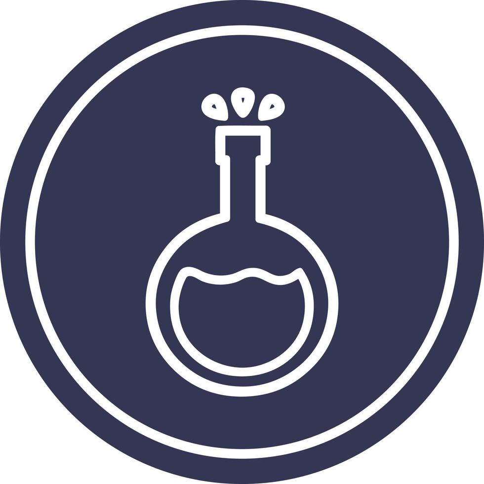 icono circular de experimento científico vector
