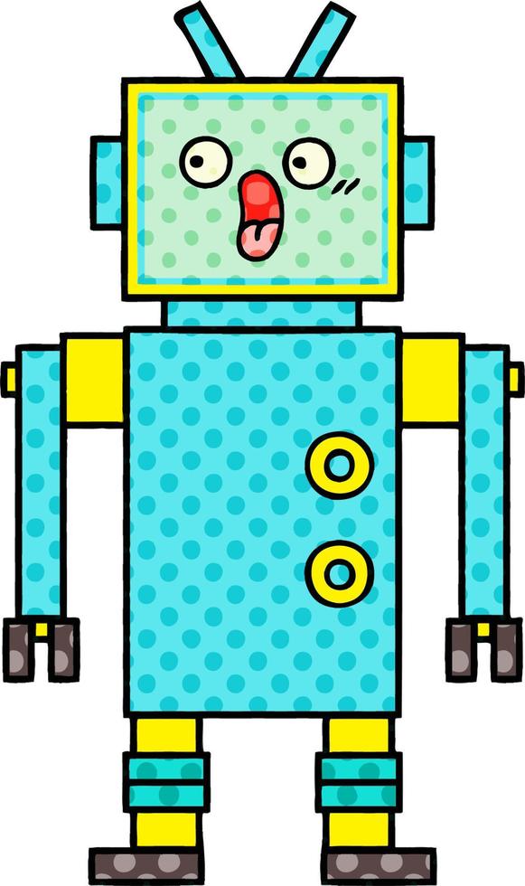 comic book style cartoon robot vector