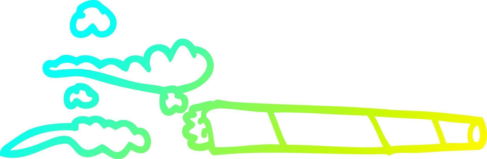 cold gradient line drawing cartoon lit joint vector