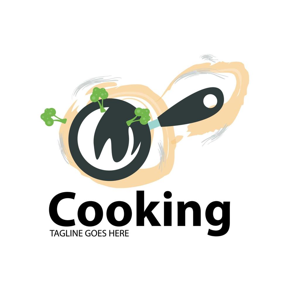 vegetable soup cooking logo. icon about healthy food vector