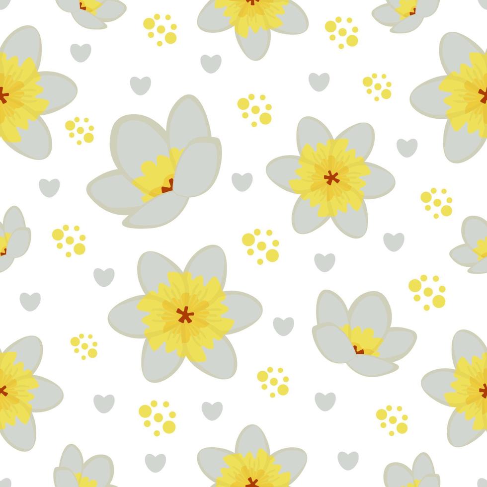 Jasmine flowers, seamless pattern vector