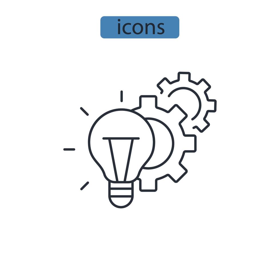 iconos de implementación símbolo elementos vectoriales para web infográfico vector