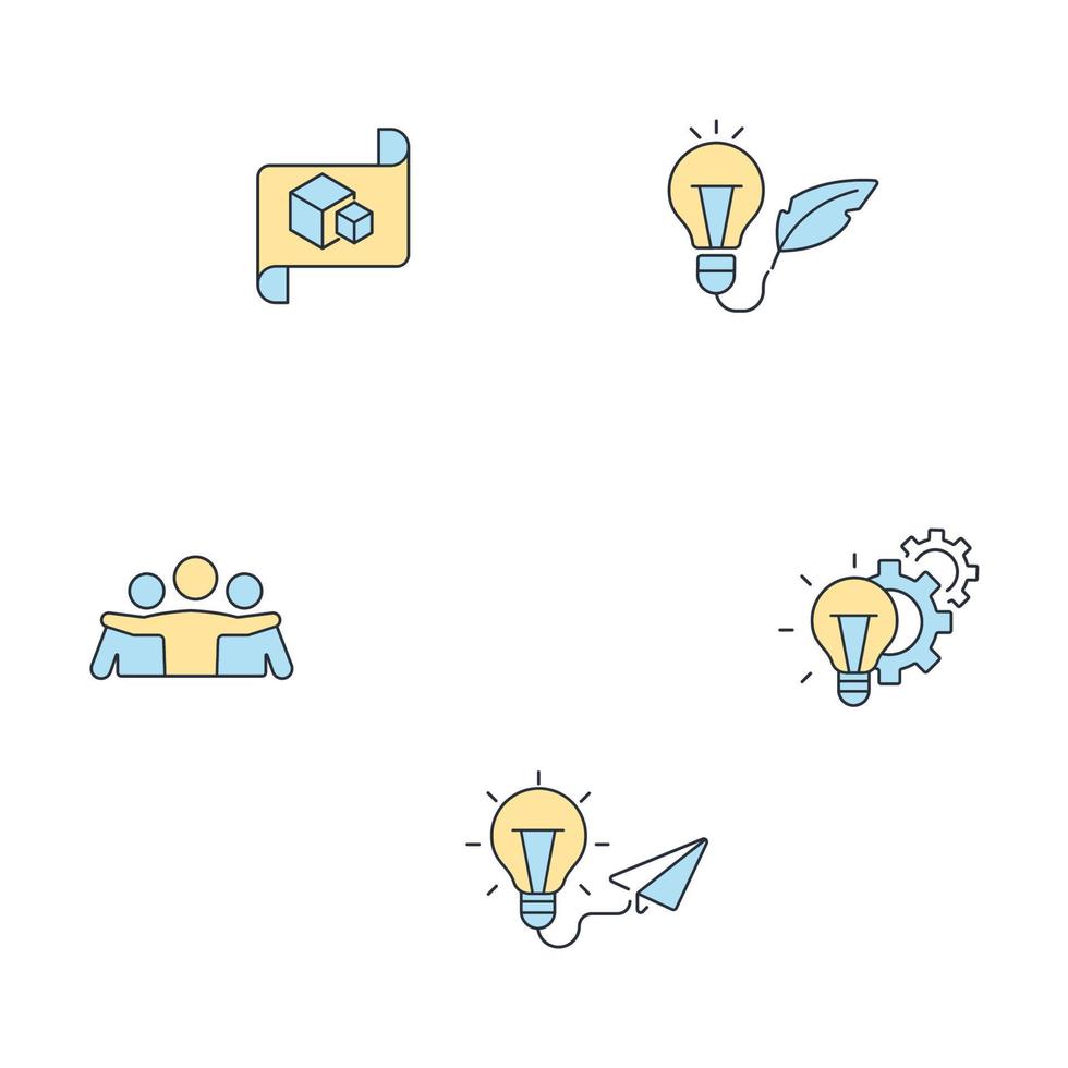 Design thinking icons set . Design thinking pack symbol vector elements for infographic web