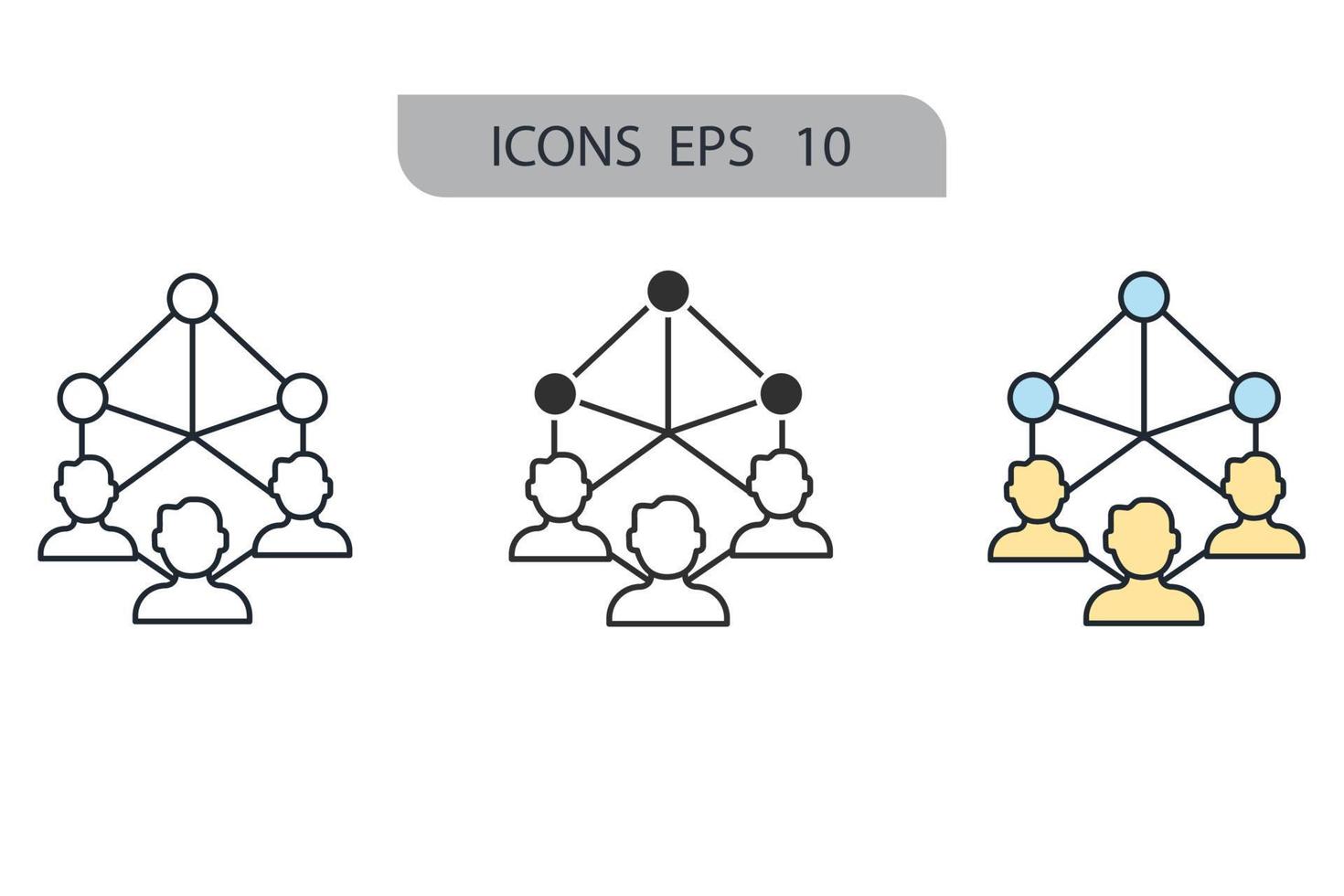 los iconos de desarrollo de terceros simbolizan los elementos vectoriales para la web infográfica vector