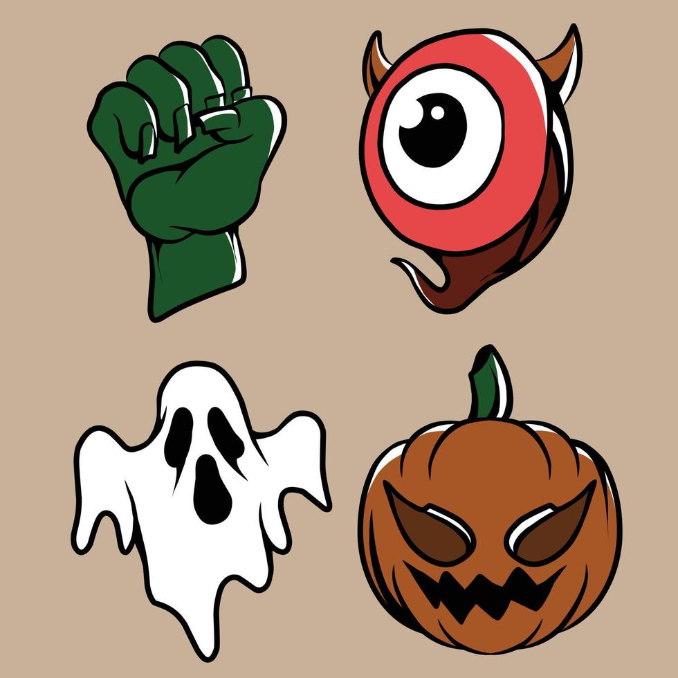 halloween set vector illustration made especially for advertising branding needs and more