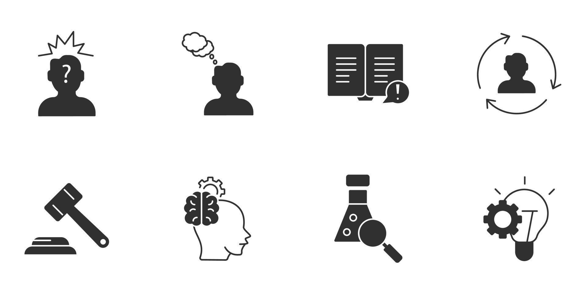 Critical thinking icons set . Critical thinking pack symbol vector elements for infographic web