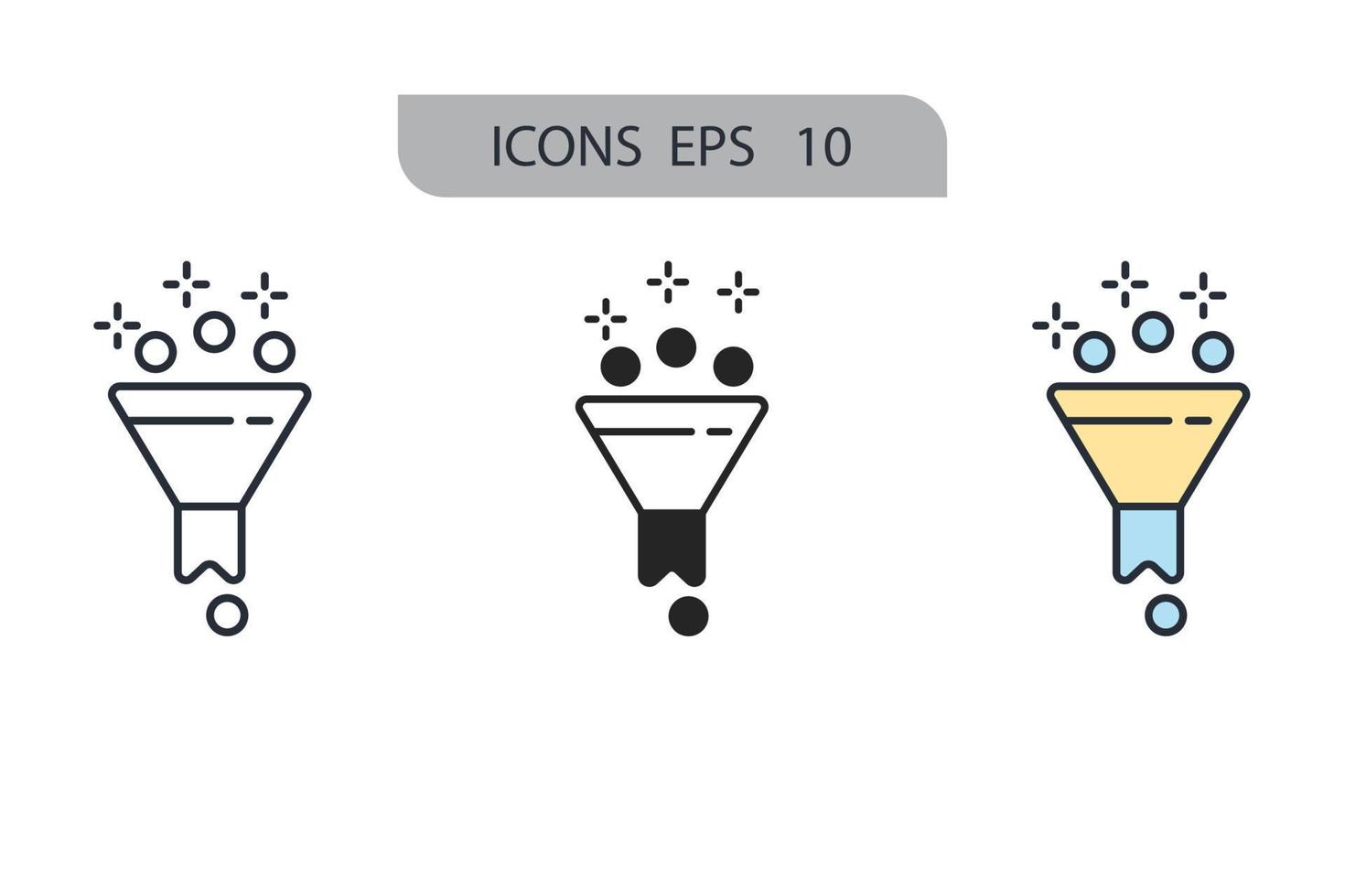 iconos de embudo de ventas símbolo elementos vectoriales para web infográfico vector