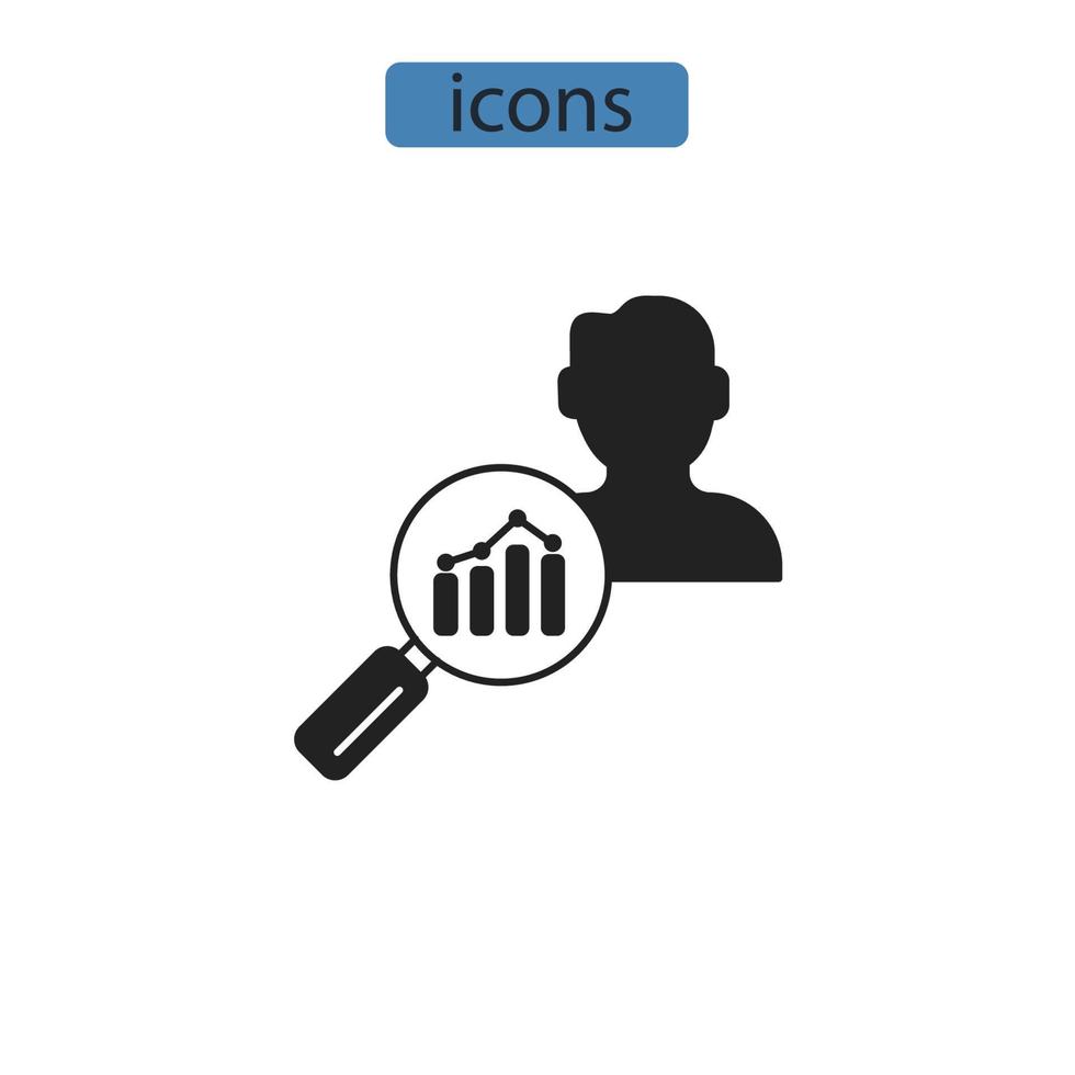 análisis iconos símbolo elementos vectoriales para infografía web vector