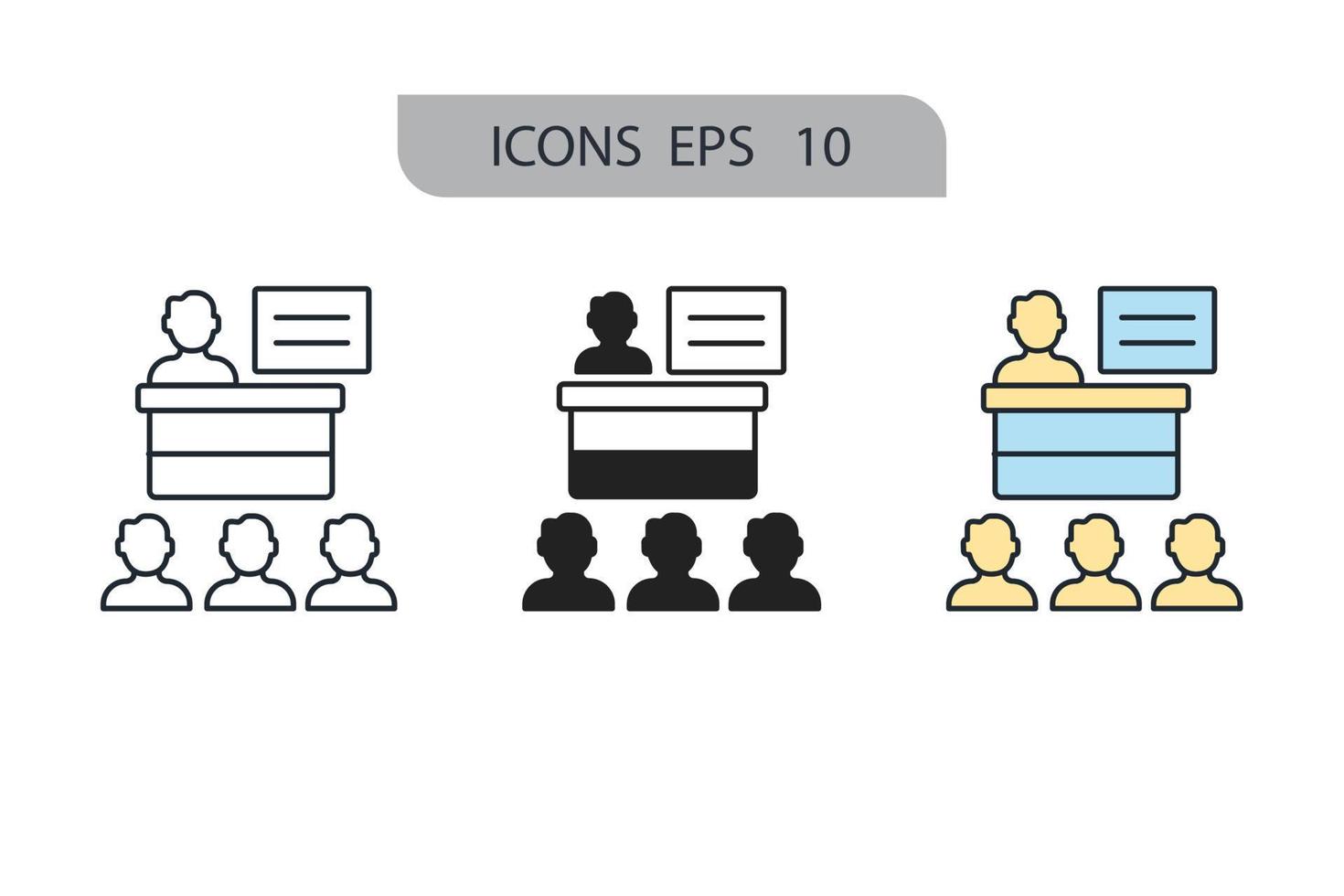 meeting icons  symbol vector elements for infographic web