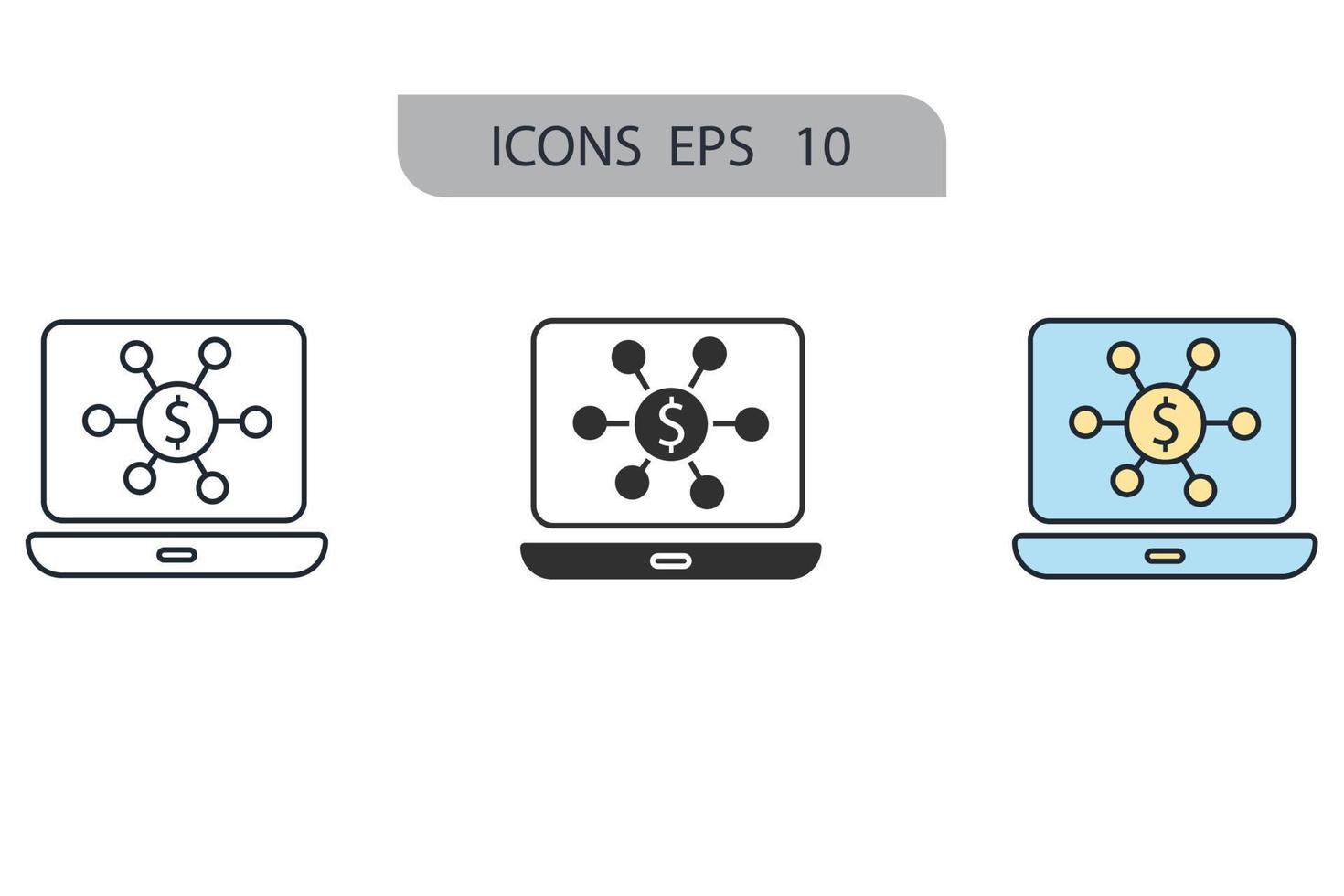 Fintech icons  symbol vector elements for infographic web