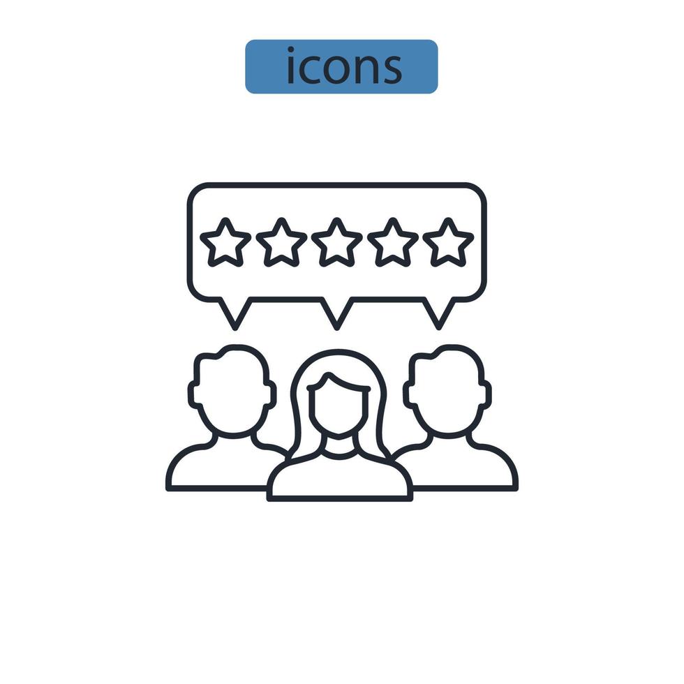 iconos de reputación símbolo elementos vectoriales para web infográfico vector