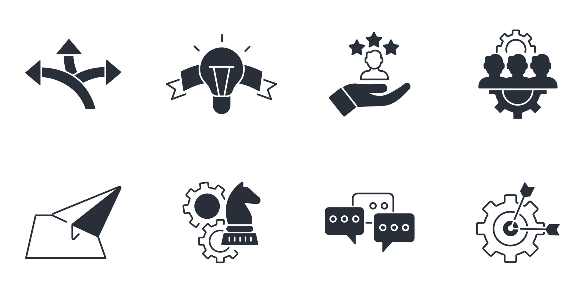 Leadership icons set . Leadership pack symbol vector elements for