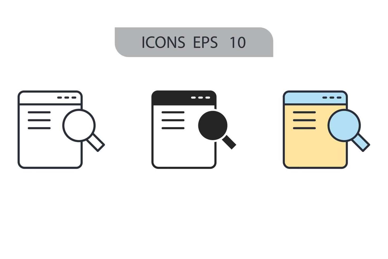 Sem icons  symbol vector elements for infographic web