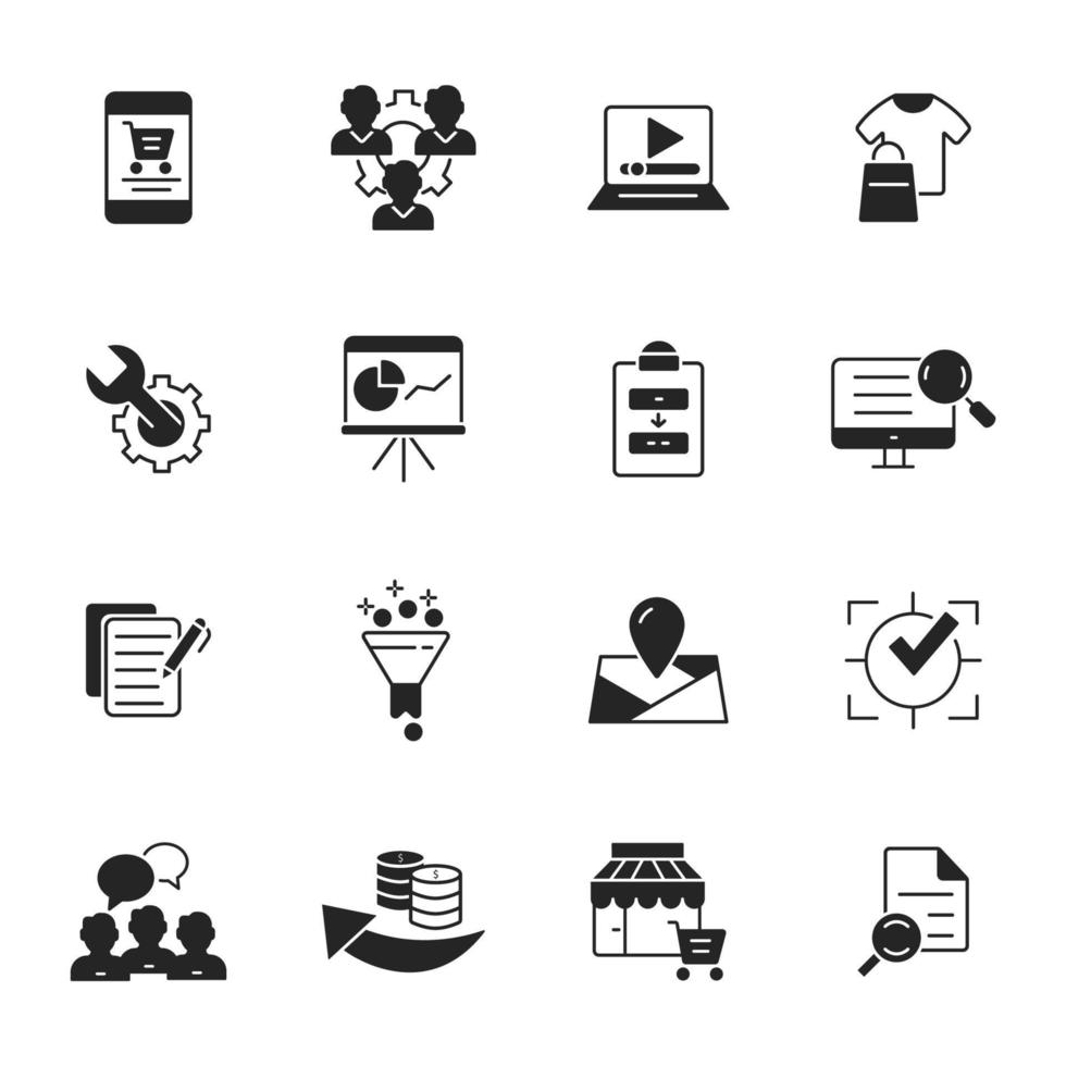 Digital marketing icons set . Digital marketing pack symbol vector elements for infographic web