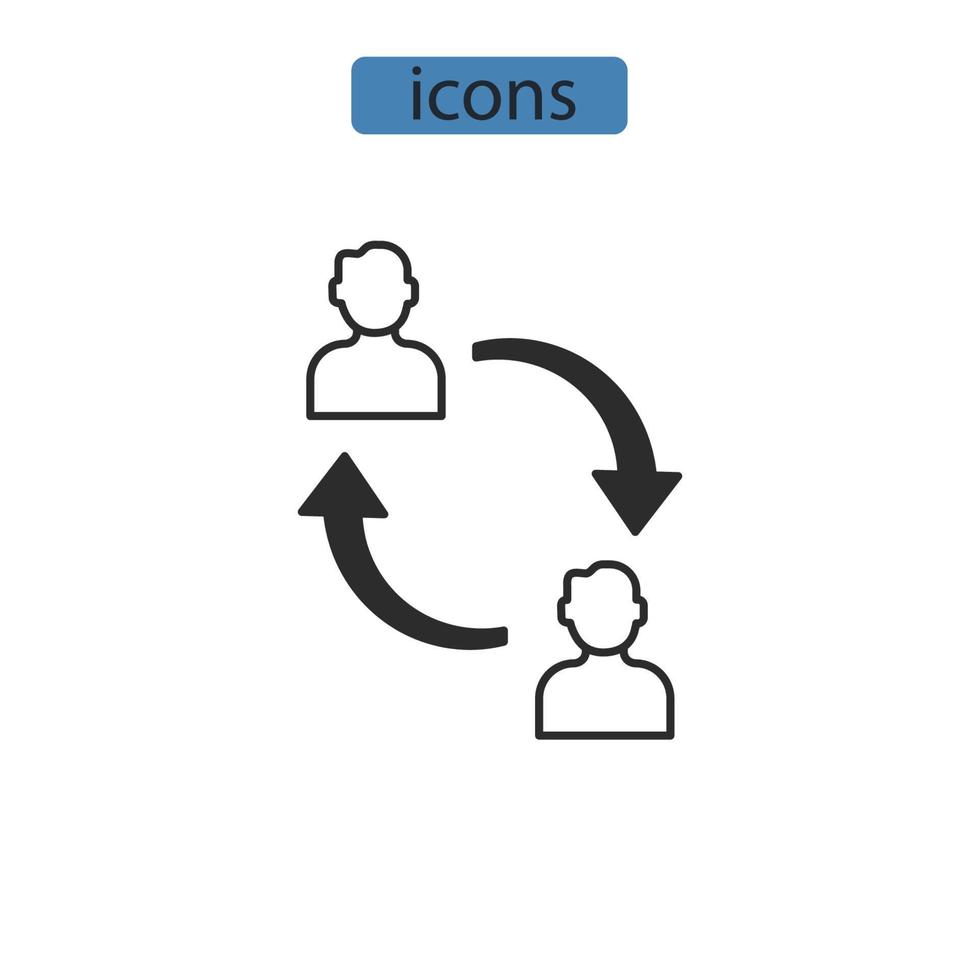 iconos de reciprocidad símbolo elementos vectoriales para web infográfico vector